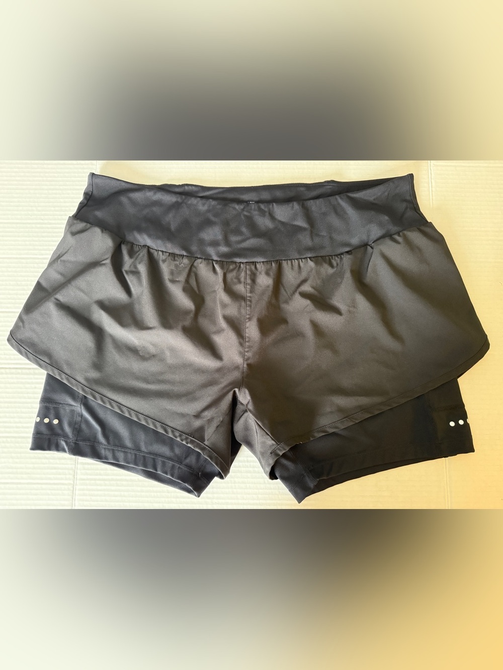 Libin Women's 2-in-1 Running Shorts Black Size XXL Workout Athletic